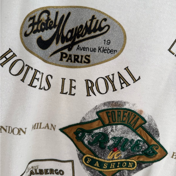 Forenza Vintage White Graphic Turtleneck Sweater - Picture 3 of 12